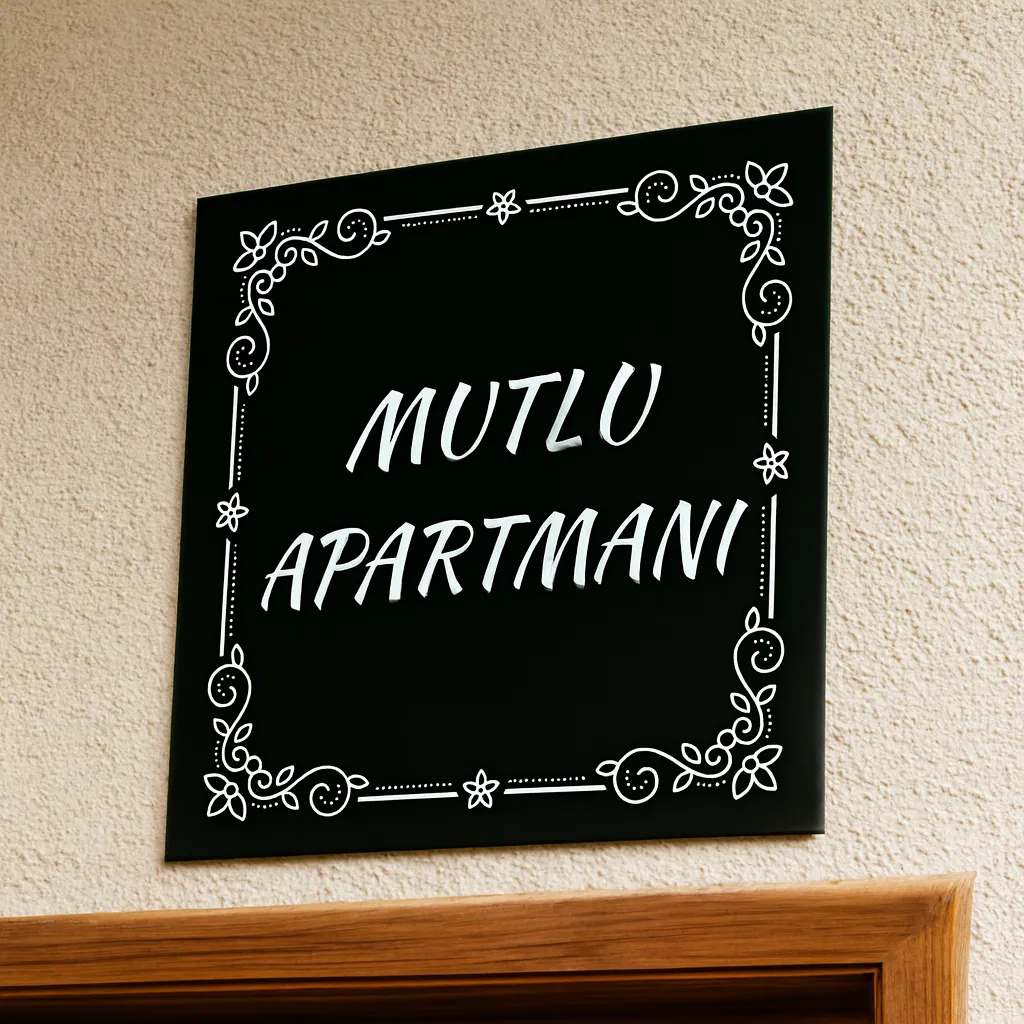 Apartman Tabelası Kişiye Özel Yazı ve Logo Seçeneği