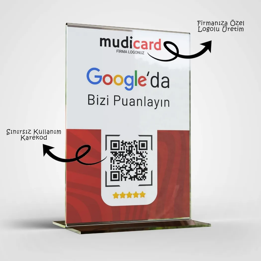 Google Yorum Kartı Standı 5 Yıldızlı Değerlendirme Masaüstü QR Yorum Kartı fiyat, özellikler ve satın alma