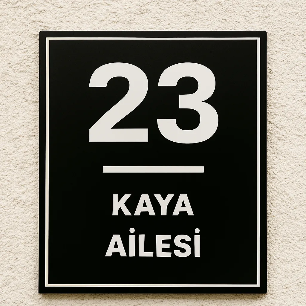 Kişiye Özel Kapı Numarası ve Aile İsmi Tabelası