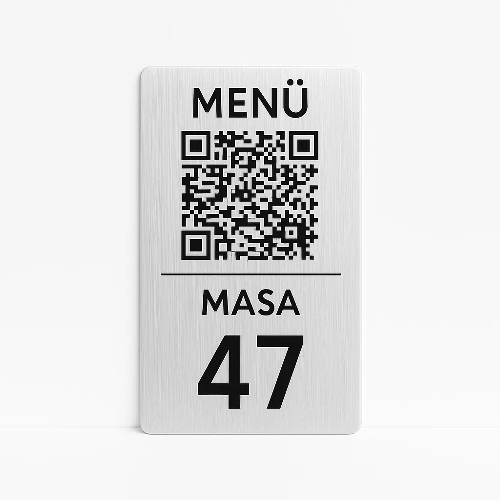 QR Menü Standı Numaralı Metal Dikey Masa Üstü Yapışkanlı Karekod Metal Etiket fiyat, özellikler ve satın alma