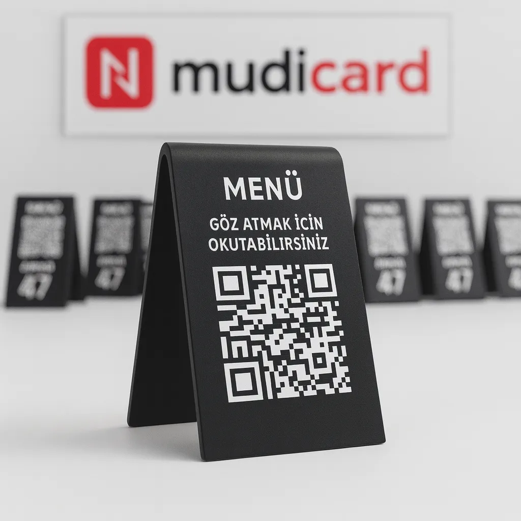 Siyah A-Tipi QR Menü Standı Karekodlu Masa Numaratör fiyat, özellikler ve satın alma