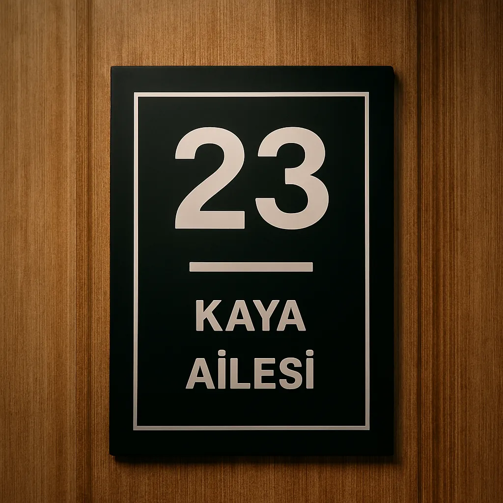 Pleksi Kapı Numarası Tabelası Kişiye Özel