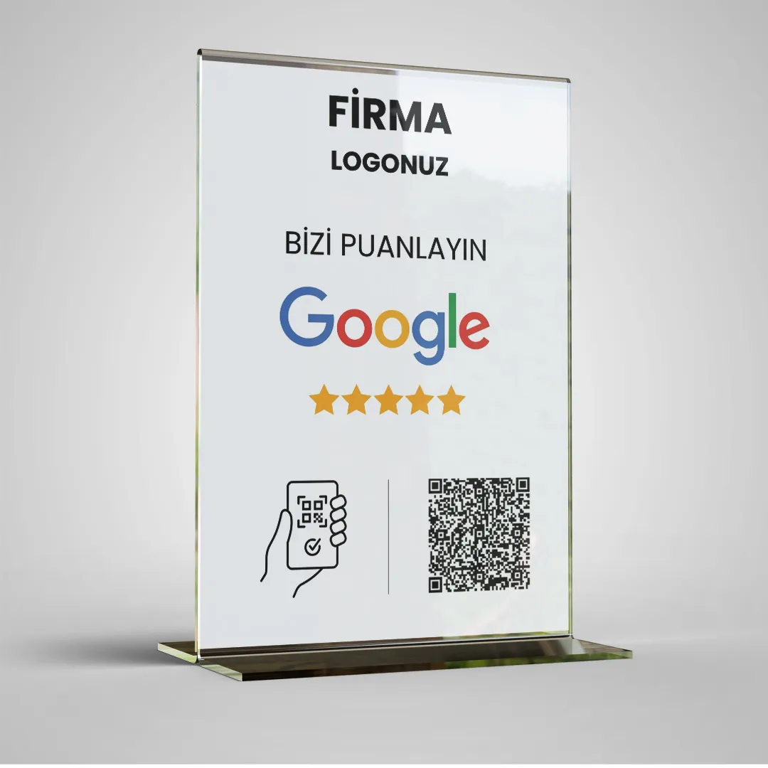 QR Kodlu Google Harita Değerlendirme Standı