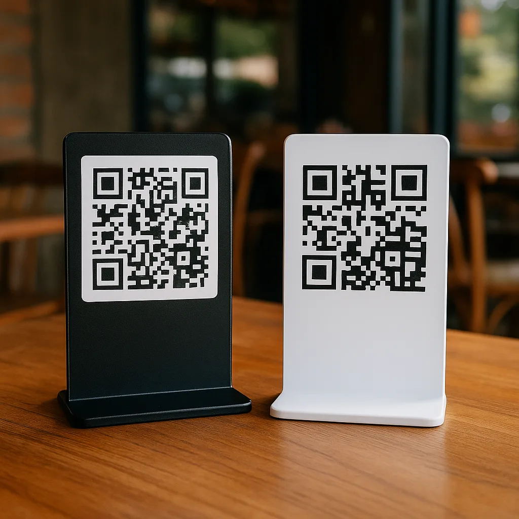 Metal QR Menü Standı Numaralı A-Tipi Masaüstü – Hızlı Teslimat