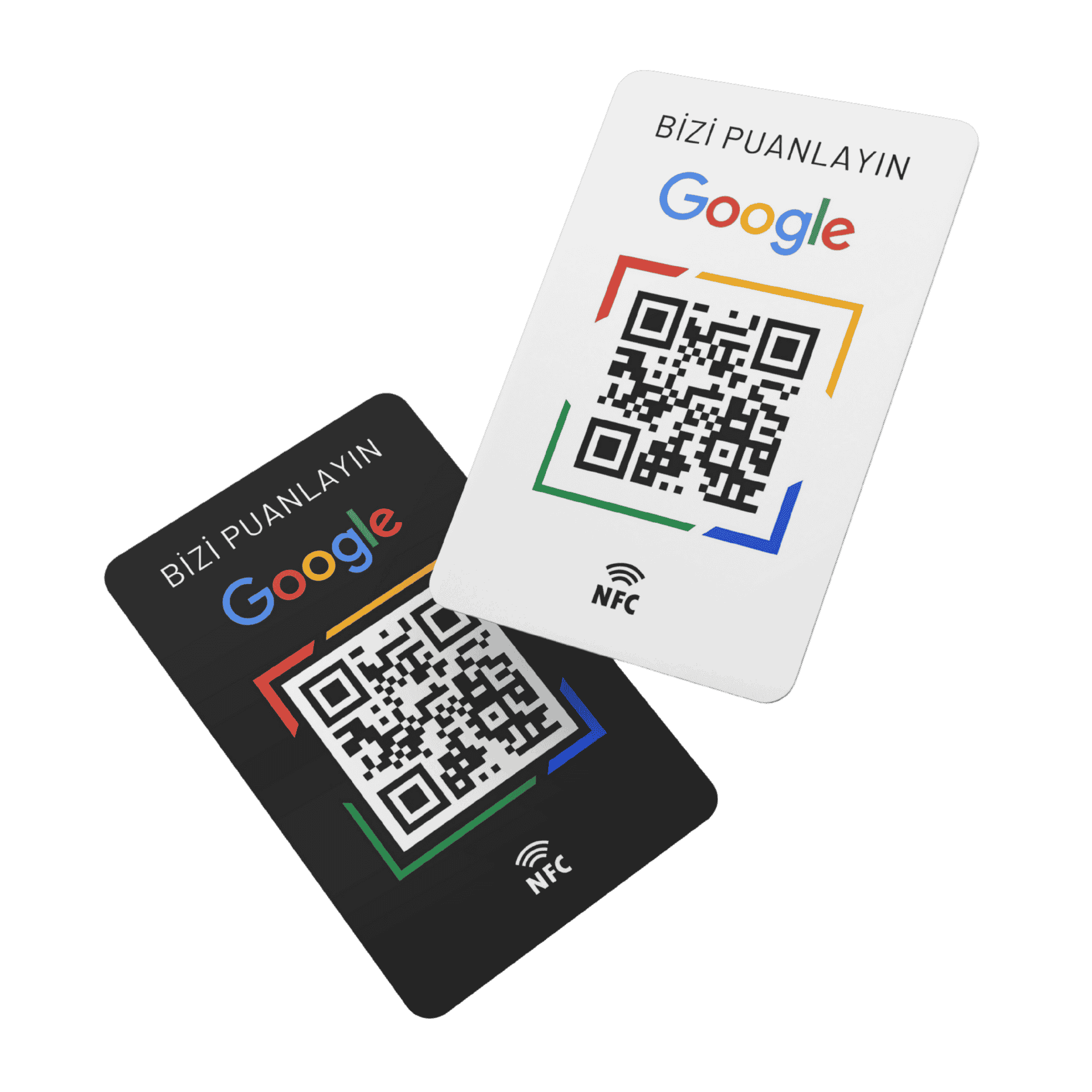 Google yorum kartı görseli: QR ve NFC ile hızlı yönlendirme